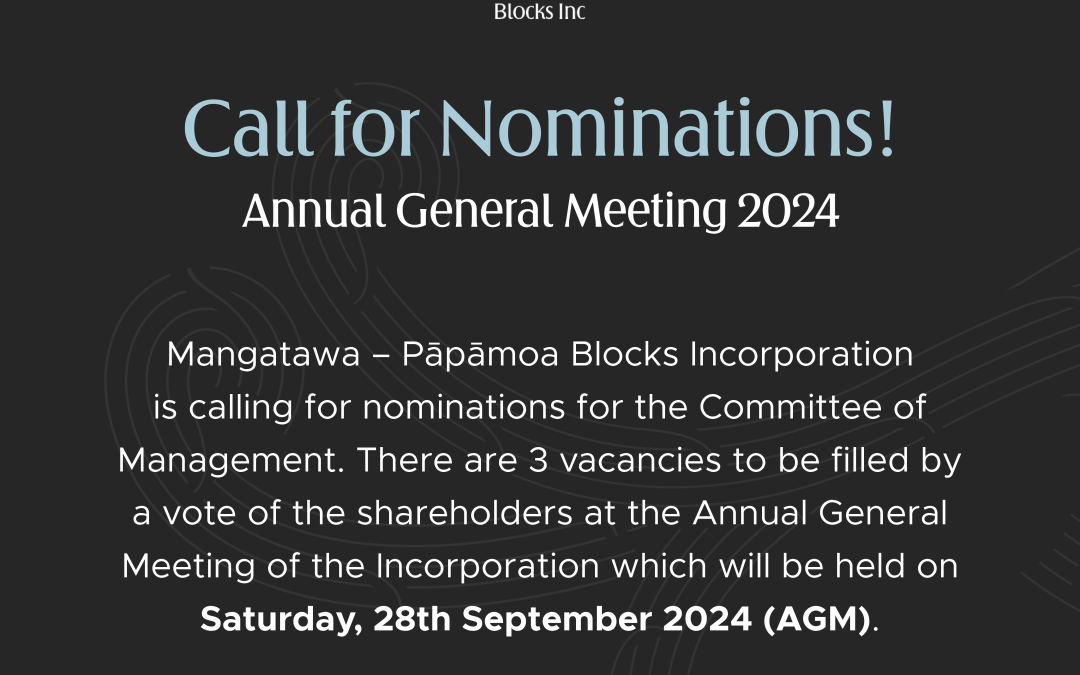 Call for Nominations – AGM 2024